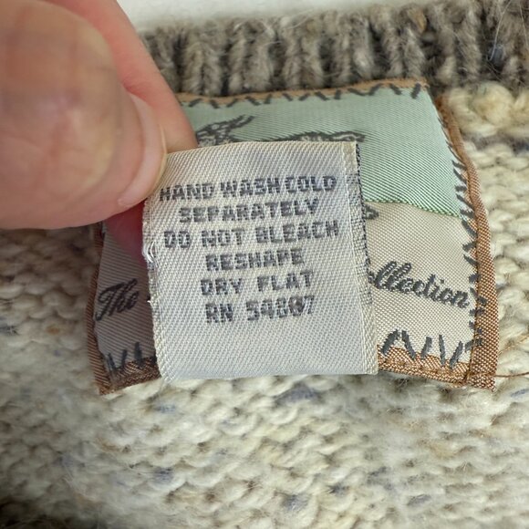 Vintage “The Alpaca Collection” Llama Intarsia Sweater • Fringe Hem Chunky Knit - Picture 5 of 8